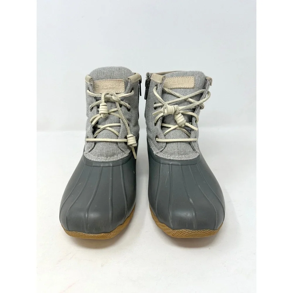 Sperry Saltwater Duck Boot Silver Grey 7